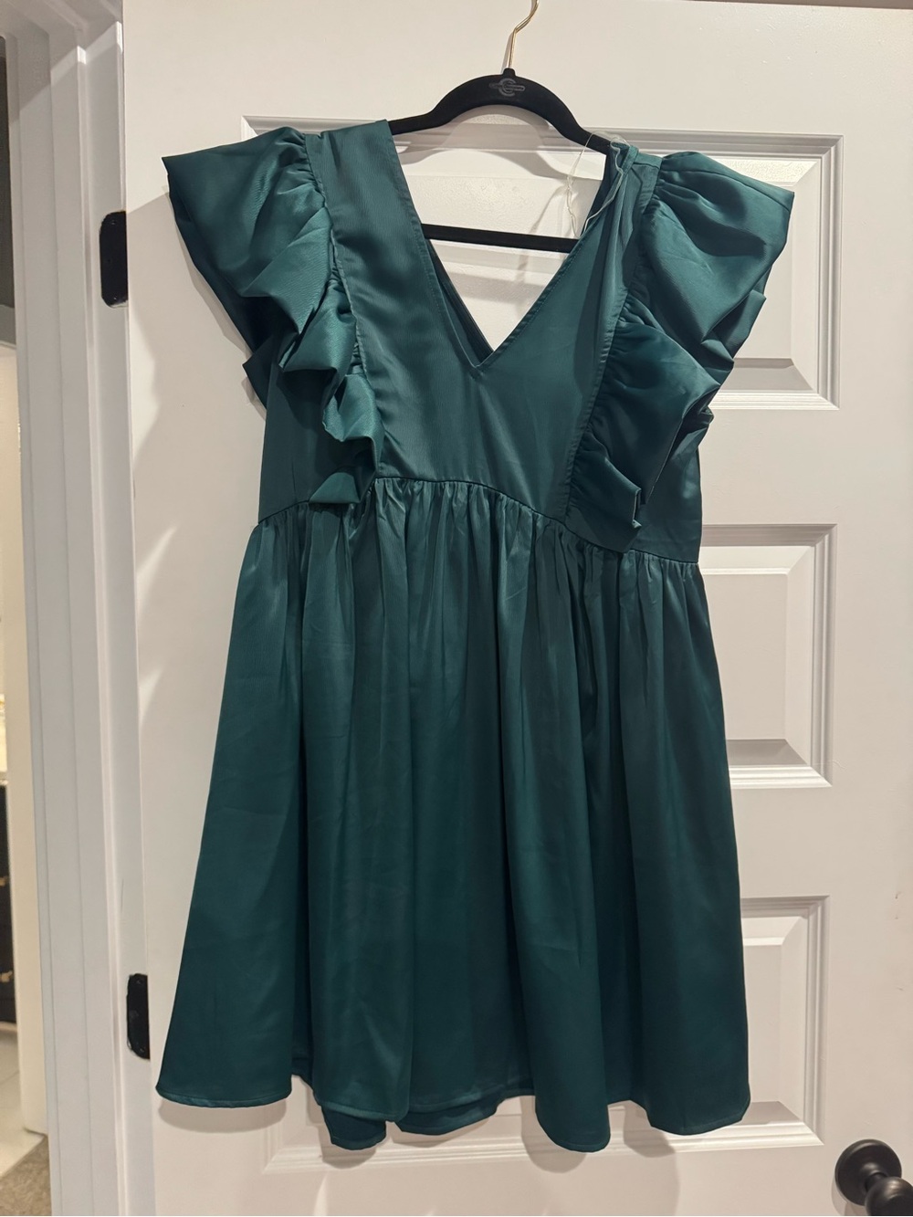 Green silk dress